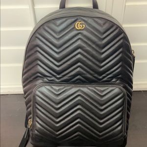 🤩Gucci Marmont Black Leather Backpack New